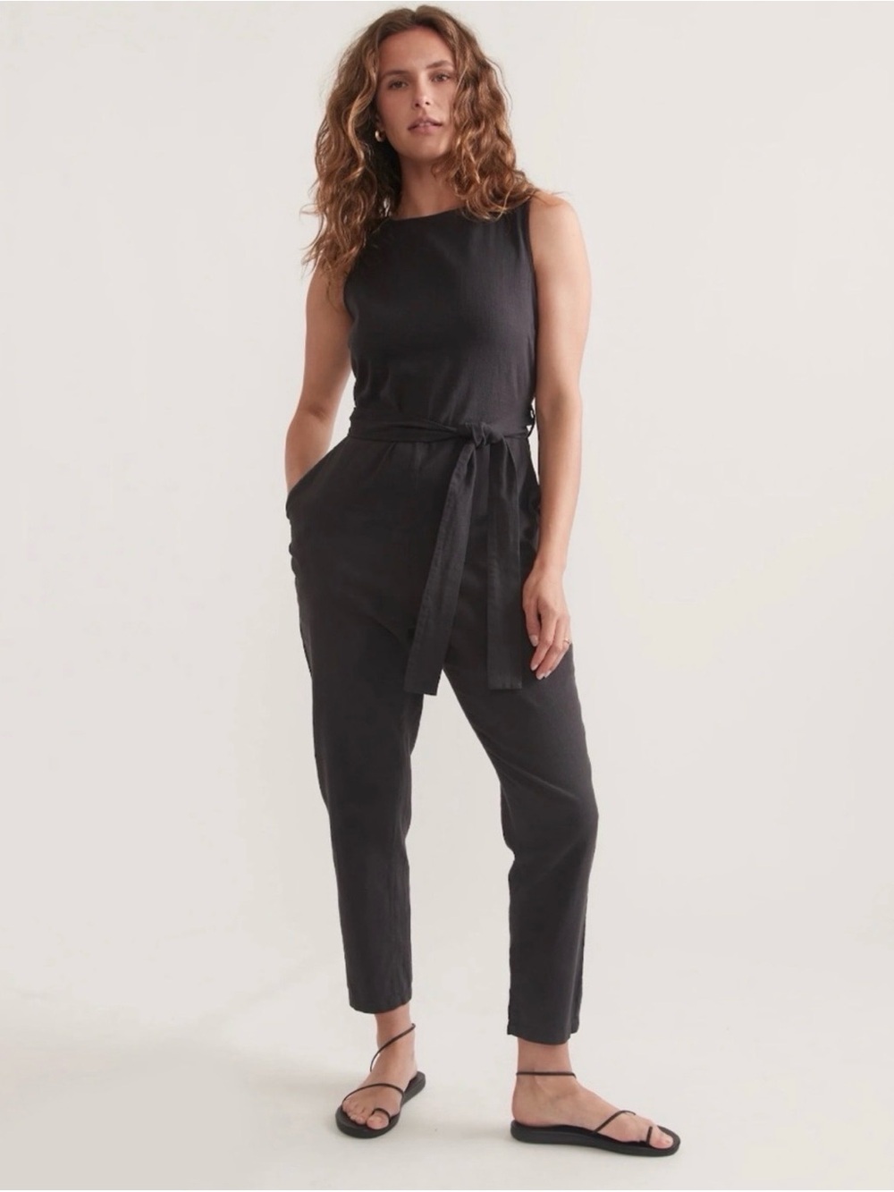 Marine Layer Eloise Belted Jumpsuit - Phantom - Women’s XS - NWT